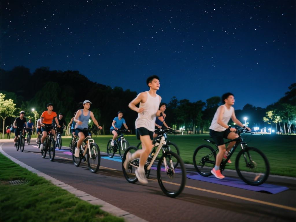 星空有氧体育项目涵盖了多种运动形式，包括夜跑、骑行